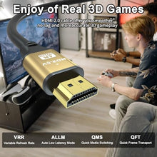 Load image into Gallery viewer, jojobnj HDMI Cable 35ft, 4K@60Hz, 18Gbps High Speed HDMI 2.0 Cord, Ultra HD,Ethernet Audio Return,Video 4K,1080p,3D,Arc, HDR Compatible with Xbox,PS5/PS4,HDTV,Laptop ect(Gold)
