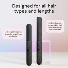 Load image into Gallery viewer, L&#39;ANGE HAIR Le Duo Standard 360° Airflow Styler | 2-in-1 Curling Wand &amp; Titanium Flat Iron Hair Straightener | Professional Hair Curler with Cooling Air Vents | Dual Voltage &amp; Adjustable Temp (Black)
