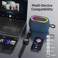 Load image into Gallery viewer, HWWR Portable Bluetooth Speaker, 360° Stereo Sound Loud Wireless Speaker, 24H Playtime, IPX7 Waterproof, Bluetooth 5.3, TWS Pairing, RGB Lights, Portable Speakers for Outdoor Camping Hiking Party
