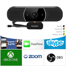 Load image into Gallery viewer, 3 in 1 Webcam - 2K HD USB C Webcam with Microphone and Speaker, Stereo Sound &amp; Noise-Cancelling Mics, Privacy Cover, Light Correction, Autofocus Conference Web Camera for Computer/Laptop/PC/Monitor
