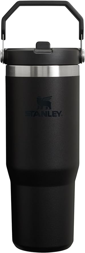 Stanley IceFlow Stainless Steel Tumbler - Vacuum Insulated Water Bottle for Home, Office or Car Reusable Cup with Straw Leak Resistant Flip Cold for 12 Hours or Iced for 2 Days, Black 2.0, 30oz