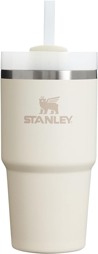 Stanley Quencher H2.0 FlowState Stainless Steel Vacuum Insulated Tumbler with Lid and Straw for Water, Iced Tea or Coffee, Smoothie and More, Cream 2.0, 20oz