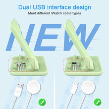 Load image into Gallery viewer, WAITIEE Wireless Charger 3 in 1, 15W Fast Charging Station for Apple Watch 10/9/8/Ultra 2/Ultra/SE/7/6/5/4/3/2, for AirPods 3/2/1/Pro for iPhone 16/15/14/13 /Plus/Pro/Pro Max/12/11(Green)
