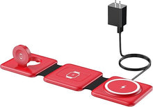 Load image into Gallery viewer, Charging Station for Apple Multiple Devices - 3 in 1 Foldable Magnetic Wireless Charger Dock - Travel Charging Pad for iPhone 16 15 14 13 12 Pro Max Plus Watch &amp; Airpods
