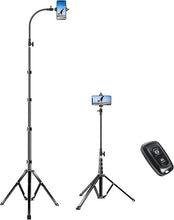 Load image into Gallery viewer, Elitehood 81" Tall Flexible Tripod Stand for iPhone with 17in Adjustable Gooseneck with Remote Compatible with iPhone 13 Pro Max / 13 Pro / 12 Pro Max, Android Phone
