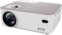 Load image into Gallery viewer, Core Innovations Home Theater Bundle with Projector, 120&quot; Screen, and Two Mini Bluetooth Wireless Bone Conduction Instant Speakers, White
