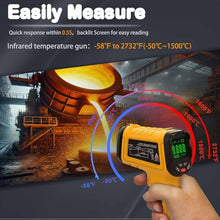 Load image into Gallery viewer, Surpeer Infrared Thermometer High Temperature Gun -58?~2732?, 50:1 Distance Ratio, Digital Laser IR Temp Gun for Cooking, Pizza Oven, Engine, Kilns, Forges, Industry, and Home Repair.
