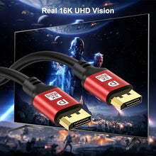 Load image into Gallery viewer, jojobnj DP 2.1 Cable, 25ft DisplayPort Cable, 16K,10K,8K@60Hz,4K@144Hz,2K@240Hz HBR3 Support, HDR 4:4:4 / HDR 10 and HDCP 2.2 for Laptop, TV Gaming Monitor (Red)
