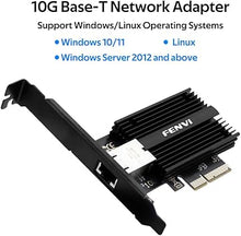 Load image into Gallery viewer, Fenvi 10GB PCIe Network Card with Single RJ45 Port NIC LAN Card Marvell AQtion AQC113C 10G Base-T Ethernet PCI-E Network Adapter Controller for Windows10/11/Linux and Windows Server 2012 Above

