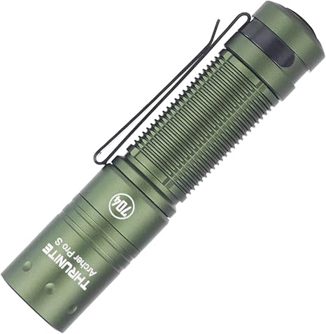 ThruNite Archer Pro S EDC Flashlight, Customized Edition with 704 TACTICAL, High 1459 Lumens Tail Switch LED Flashlight, USB C Rechargeable Pocket Penlight for Camping, Outdoor - Dark Green Cool White