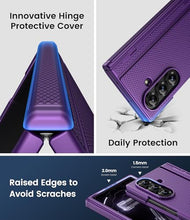 Load image into Gallery viewer, BXYJY for Samsung Galaxy Z Fold 7 Slim Case with Stand, Glass Screen Protector, Full Hinge Protection, Thin &amp; Rugged, Shockproof Protective Phone Case Cover for Samsung Galaxy Z Fold7 2025, Purple
