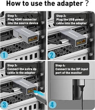Load image into Gallery viewer, SWITCHFLUX HDMI to Displayport Adapter [2 Pack], 4k@60Hz HDMI to Displayport Converter, Aluminium HDMI Male to DP Female Adapter Compatible with PC, Graphics Card, Laptop and More, 1.96 inch, Grey
