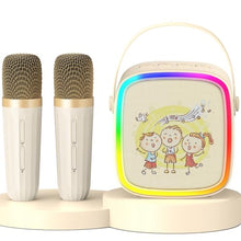 Load image into Gallery viewer, HWWR Karaoke Machine for Kids, Mini Karaoke Machine with 2 Microphones &amp; LED Lights for Home Party, Toys for Girls Boys, Family Easter Christmas Birthday Gift for Kids 4 5 6 7 8 9 10 11 12+ Years Old

