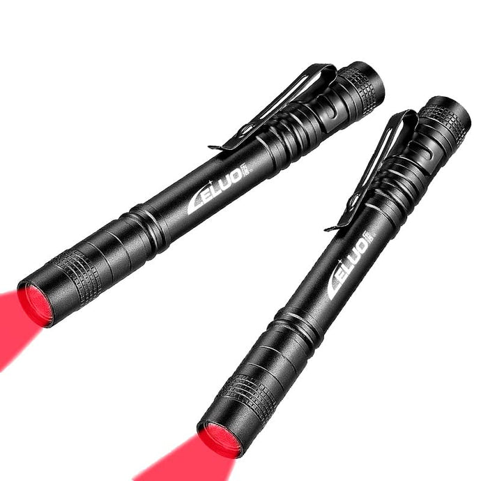 LELUOHQ 4 Pack Red Light Flashlight,Red LED Handheld Flashlight,Red Light Pen Flashlight,High Lumen Red Light Flashlight,Red Torch for Aviation,Astronomy,Night Observation Etc