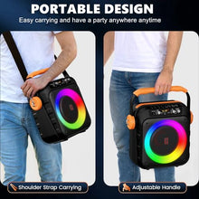 Load image into Gallery viewer, Karaoke Machine with 2 Microphones: HWWR Portable Bluetooth Speaker with 6.8&quot; Subwoofers, Karaoke Machine for Adults Kids with PA System, Karaoke Microphone &amp; DJ Lights for Home Party Outdoor
