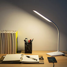 Load image into Gallery viewer, RAOYI LED Desk Lamp, 12W Dimmable Table Lamp Eye-Caring Reading Light with USB Charging Port Touch Control 5 Color Modes 6-Level Brightness Adjustable for Office Home Bedroom (White)
