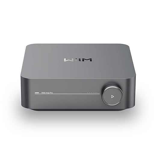 WiiM Amp Pro: Multiroom Streaming Amplifier | Compatible with Google Cast, Alexa | HDMI, Voice Control | Stream from Spotify, Amazon Music, Tidal & More - Dark Gray