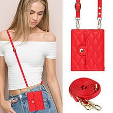 Load image into Gallery viewer, XIMAND for Samsung Galaxy Z Flip 7 Accordion Crossbody Wallet Case, 4 Card Slots, RFID Blocking, and Adjustable Strap - Stylish and Versatile Accessory.(Red)
