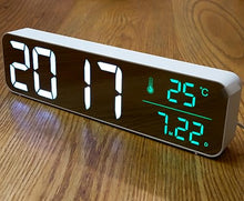 Load image into Gallery viewer, (White-Frame) 10.3 Inches LED Music Alarm Clock, High Contrast Sharp Display Wall Mount/Tabletop Alarm Clock Easy for Vision Impairment

