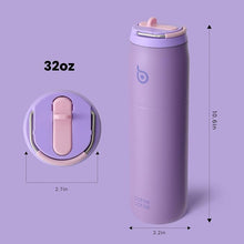 Load image into Gallery viewer, BOTTLE BOTTLE Stainless Steel Water Bottle with Straw Lid and Handle 32 oz Vacuum Insulated Water Bottle for Sports Travel Gym Hiking, Leak-Proof Wide Mouth Water Bottles for Men and Women,violet
