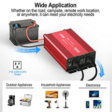 Load image into Gallery viewer, YSOLX 1000W Power Inverter 12v to 110v, DC to AC Converter with 3 AC Outlet, 1000 Watt Inverter for 12v Truck/Rv/Camping/Home/Emergency Power
