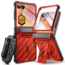 Load image into Gallery viewer, SUPCASE for Samsung Galaxy Z Flip 7 Case with Built-in Stand &amp; Belt-Clip (Unicorn Beetle Pro), [Hinge Protection] [Front Tempered Glass Screen Protector] Full Body Military-Grade Phone Cover, Ruddy
