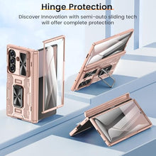 Load image into Gallery viewer, VEGO for Samsung Galaxy Z Fold 7 Case with Stand[Built in Screen Protector &amp; Slide Lens Cover]Hinge Protection Hard Shell Rugged Kickstand Full Body Protective Phone Case for Z Fold 7 2025 - Rose Gold

