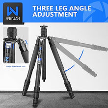 Load image into Gallery viewer, 72.6&#39;&#39; Carbon Fiber Tripod Camera Monopod WEYLLAN Heavy Duty Tripod for Camera, 32.5mm Tube, Professional Camera Tripod with 44mm Arca Low Profile Ball Head, Dslr Tripod Stand for Telescope, Camcorder
