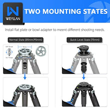 Load image into Gallery viewer, Carbon Fiber Tripod WEYLLAN LX9 Professional Heavy Duty Tripod for Camera, with 75mm Bowl and Adapter, 40mm Leg Tube, 10 Layers Carbon Fibre Bowl Tripods Camera Max Load 88lbs/40kg
