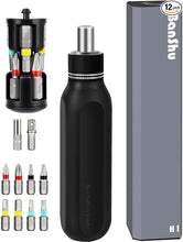 Load image into Gallery viewer, Banshu Ratcheting Screwdriver Set, 12 in 1 Magnetic Screwdriver Set with 1/4 inch Phillips, Slotted, Torx, Hex Bits Precise Bit Convertor and Socket Convertor, Portable Repair Tool Kit for Household
