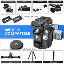 Load image into Gallery viewer, Low Profile Ball Head 55mm Tripod Ball Head WEYLLAN CH55 Heavy Duty 360 Panoramic Tripod Head, Large Size CNC Aluminum Camera Head for Tripod, with Two Arca Quick Release Plates, Max Load 88lbs/40kg
