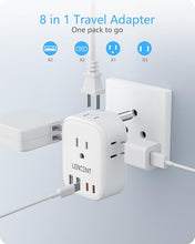 Load image into Gallery viewer, LENCENT South Africa Power Adapter, South Africa Grounded Travel Adaptor with 4 American Outlets, 4 USB Charger(2 USB C), Type M Plug Converter for US to South Africa Bhutan Botswana Namibia Zimbabwe
