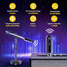Load image into Gallery viewer, 2.4 Ghz Wireless Microphone Transmitter Receiver: Plug-on XLR Wireless Transmission System - 48V Phantom Power for Dynamic Microphone, Audio Mixer, PA System

