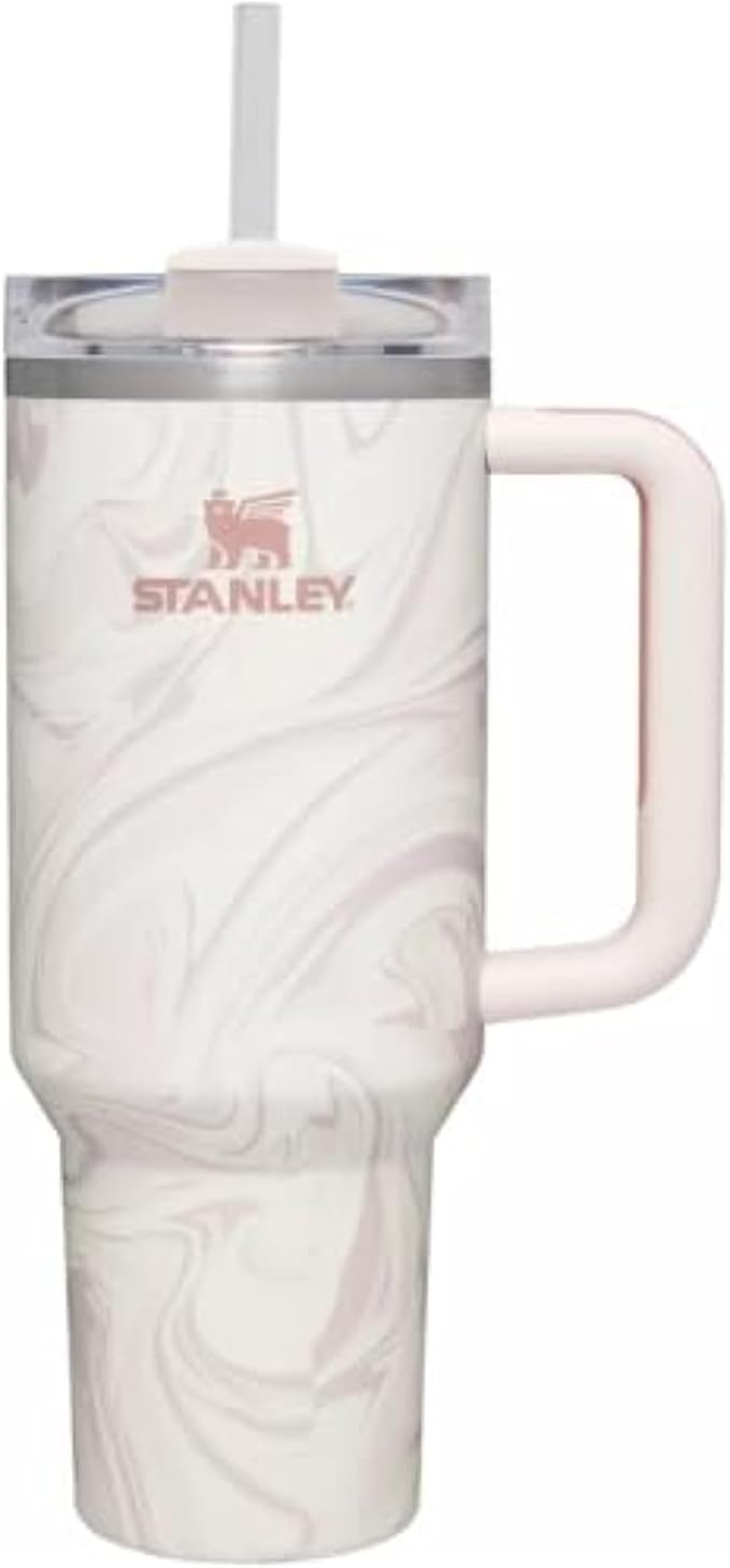 STANLEY QUENCHER TUMBLER H20 FLOWSTATE ROSE QUARTZ SWIRL 40OZ