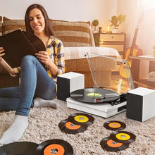 Load image into Gallery viewer, Vinyl Record Player with Two Stereo Speakers, Bluetooth Playback Turntable with 3 Speed AUX Headphone Input and RCA Out, Retro White
