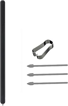 Galaxy Z Fold 6 S Pen Replacement for Samsung Galaxy Z Fold 6 Stylus Pen,S Pen Fold Edition for Galaxy Z Fold 6 Stylus Pen,with Replacement Tips/Nibs+Card Pin (Black)