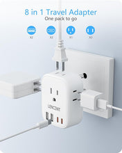 Load image into Gallery viewer, LENCENT US to India Power Plug Adapter, Indian Travel Adaptor with 4 Outlets, 4 USB Charger(2 USB C), Type D Plug Converter for USA to India Nepal Bangladesh Maldives Pakistan, Safe Grounded
