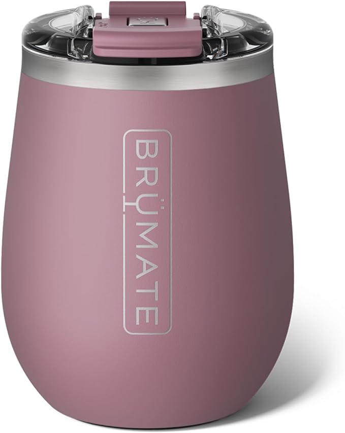 BrüMate Uncork'd XL MÜV - 100% Leak-Proof 14oz Insulated Wine Tumbler with Lid - Vacuum Insulated Stainless Steel Wine Glass - Perfect For Travel & Outdoors (Rose Taupe)