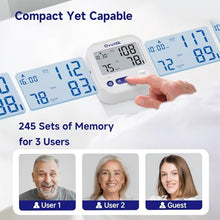 Load image into Gallery viewer, Ovutek Blood Pressure Monitors for Home Use Upper Arm FSA HSA Eligible, 8.7"-16.5" BP Cuff with 245 Sets for 3 Users, Large Display Automatic Digital Blood Pressure Machine with Batteries
