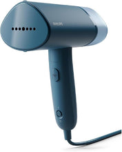 Load image into Gallery viewer, PHILIPS 3000 Series Handheld Travel Steamer, Compact &amp; Foldable, Fast Heat Up, 3.3oz Capacity, up to 20g/min Continuous steam, No Ironing Board Needed, Blue (STH3000/20)
