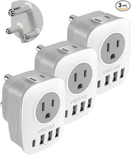 Load image into Gallery viewer, [3-Pack] South Africa Power Adapter,VINTAR Type M Plug Adapter with 1 USB C,3 USB Ports and 2 American Outlets,6 in 1 South Africa Travel Plug Adapter for US to South Africa, Botswana, Namibia, Nepal
