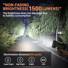 Load image into Gallery viewer, BUYSIGHT Rechargeable Spotlight Flashlight, 1500 lumens Hand held Spot Lights Waterproof led Flashlight Hunting Lamp with red Filter (Matcha Green)
