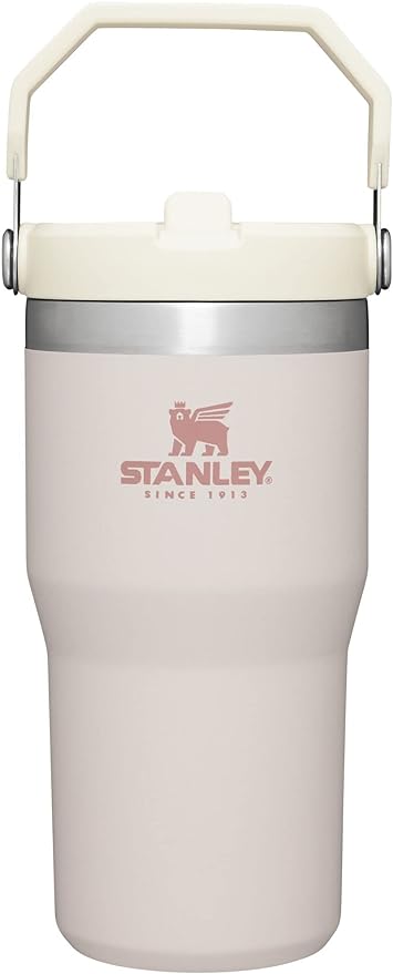 Stanley IceFlow Stainless Steel Tumbler with Straw - Vacuum Insulated Water Bottle for Home, Office or Car Reusable Cup Leak Resistant Flip Cold 12 Hours Iced 2 Days (Rose Quartz)