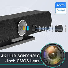 Load image into Gallery viewer, RayBit TB5 Video Conferencing System - Zoom Certificated, Ultra 4K Pro Audio and Video Conference Room Camera with 4 Microphone Arrays &amp; Stereo Speakers, 120° Wide Angle Webcam for TV/Meeting Room

