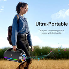 Load image into Gallery viewer, HWWR Karaoke Machine for Adults and Kids, Portable Bluetooth Speaker with Microphones, PA System with 2 Karaoke Microphones, Disco Lights for Home Parties Outdoor, Support USB/AUX/TWS
