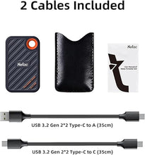 Load image into Gallery viewer, Netac 2TB Extreme Portable NVMe SSD Up to 2000MB/s Read 1700MB/s Write Speed USB 3.2 Gen.2 Business Travel Drive Essential External Solid State Drives Supports Win to Go, ZX20
