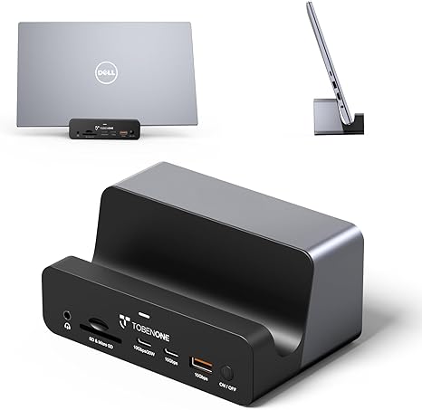 TobenONE 18-in-1 Triple 4K@60Hz Monitor Docking Station with 150W Power Supply, USB C Laptop Docking Station Stand(Single 4K@144Hz), 2.5Gbps Ethernet, 2 HDMI & DisplayPort, 8 USB, for Windows&ChromeOS