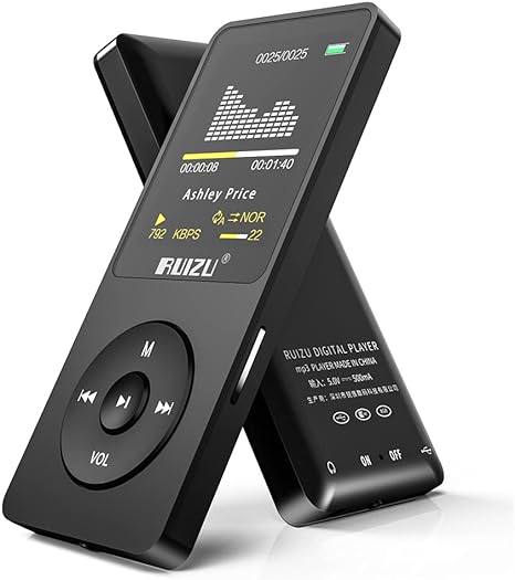 RUIZU MP3 Player with Bluetooth 5.3, 8GB Portable Music Player for Kids, Digital Audio Players with FM Radio, Voice Recorder, Shuffle, Video Playback, 80 Hours Playback, Support 128GB Micro SD Card