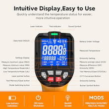 Load image into Gallery viewer, SURPEER Industrial Infrared Thermometer Gun, 50:1 D:S Ratio, -58°F-3992°F, Triple Laser, High Precision Temp Gun for Kiln, Engine, HVAC, BBQ, Industrial Inspection
