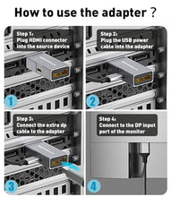 Load image into Gallery viewer, SWITCHFLUX HDMI to DisplayPort Adapter [1 Pack], 4k@60Hz HDMI to DP Converter, Aluminium Male to Female Adapter Compatible with PC, Graphics Card, Laptop and More
